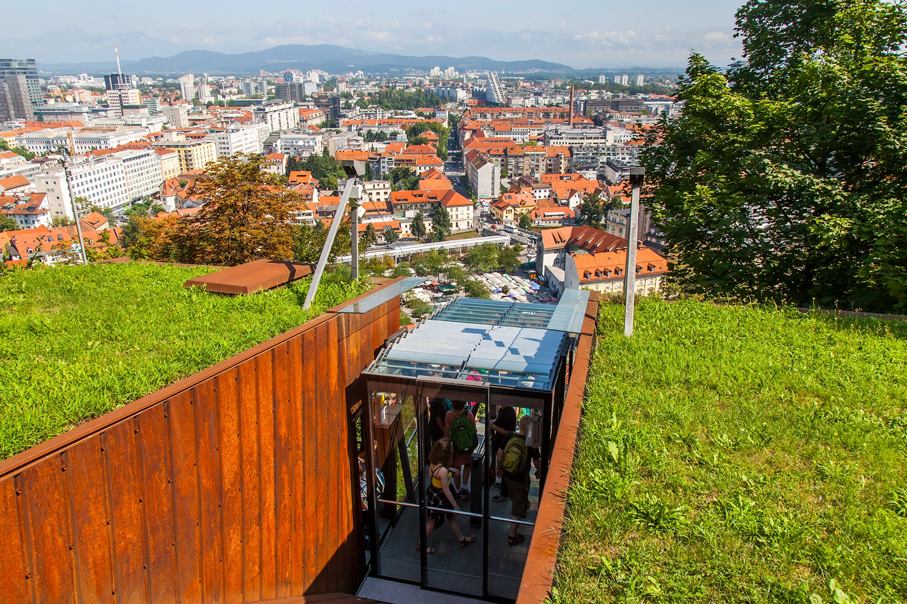 Kabelbaan naar het Ljubljanski Grad in Ljubljana